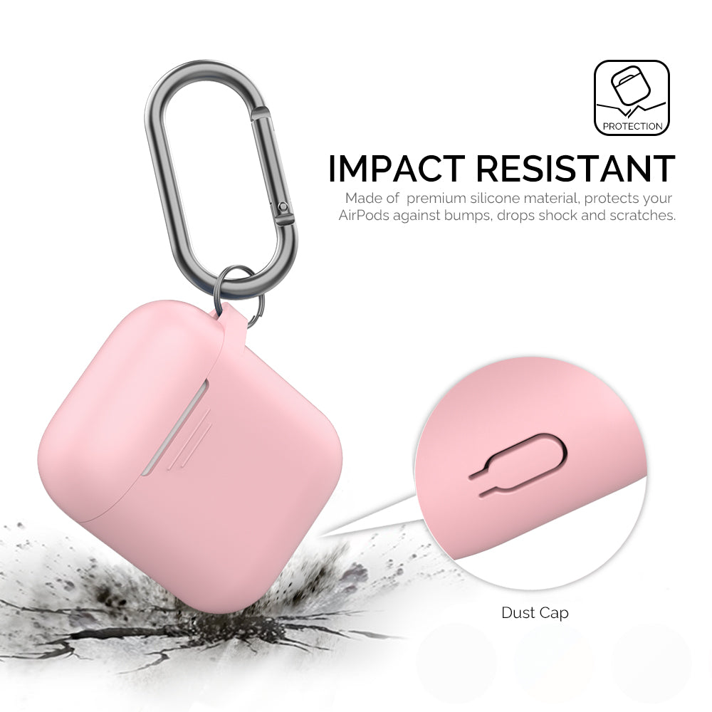 AHASTYLE PT-06-F For AirPods with Charging Case (2016) (2019) AirPods with Wireless Charging Case (2019) Anti-dust Plug Design Splittable Silicone Cover with Hook AHASTYLE PT-06-F For AirPods with Charging Case (2016) (2019) AirPods with Wireless Charging Case (2019) Anti-dust Plug Design Splittable Silicone Cover with Hook